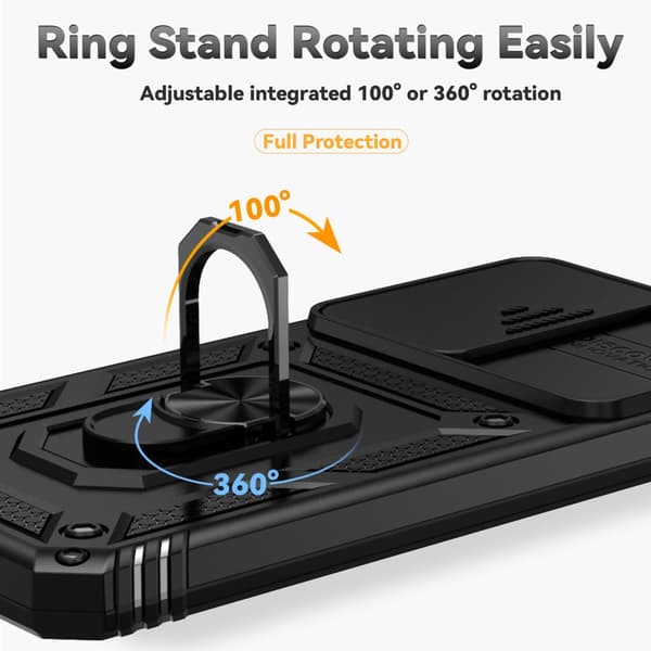 Hybridskal Samsung Galaxy S24 FE Ring + Kameraskydd Svart