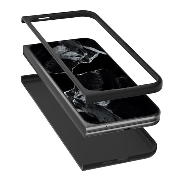 ABEEL för Google Pixel 9 Pro Fold 5G Telefonfodral Litchi Textur Skal - Svart