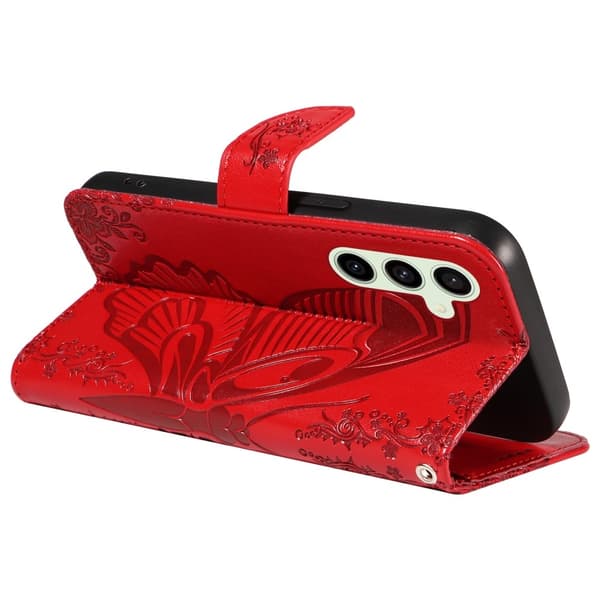 Til Samsung Galaxy S24 FE Etui Stand Tegnebog Etui Sommerfuglemønster