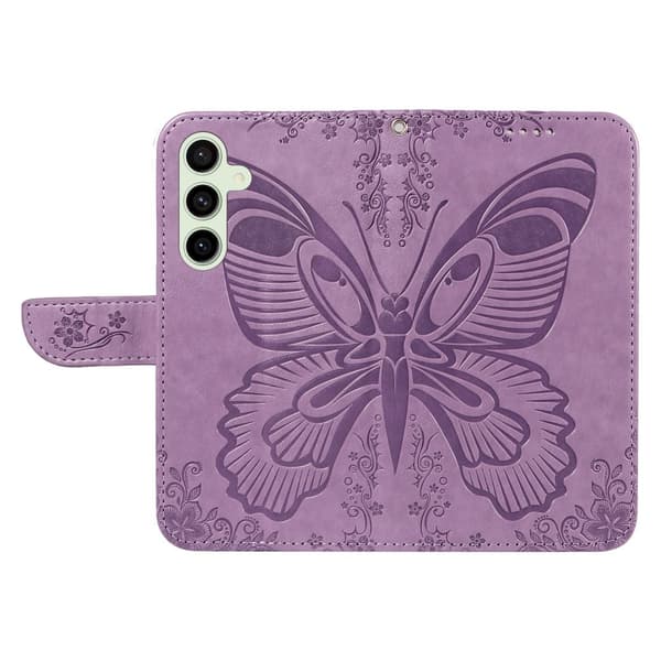 Til Samsung Galaxy S24 FE Etui Stand Tegnebog Etui Sommerfuglemønster