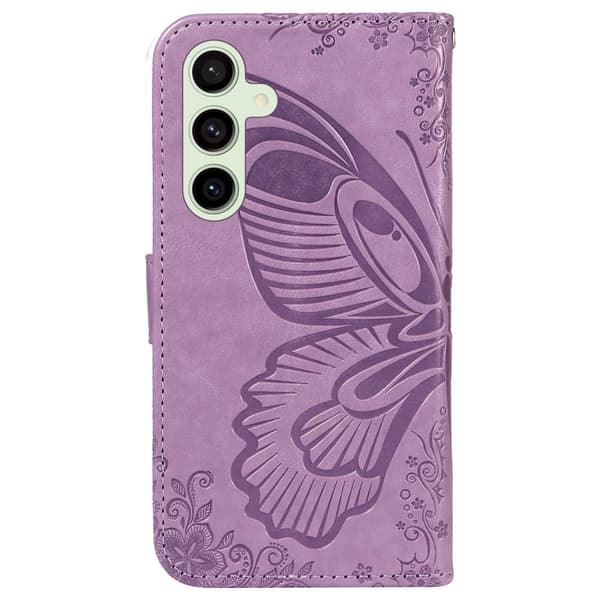 Til Samsung Galaxy S24 FE Etui Stand Tegnebog Etui Sommerfuglemønster