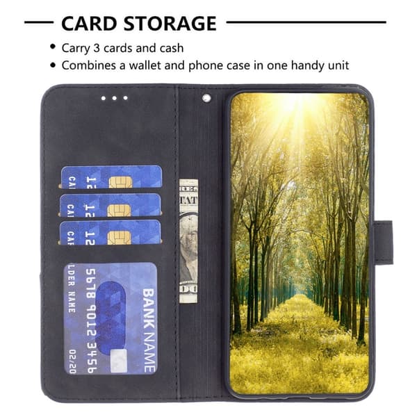 BINFEN COLOR För Samsung Galaxy S24 FE Stötsäkert Plånboksfodral – Svart