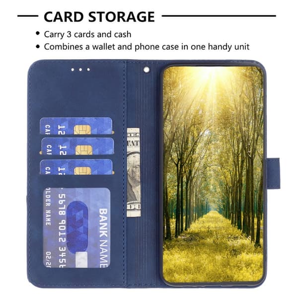BINFEN COLOR För Samsung Galaxy S24 FE Stötsäkert Plånboksfodral – Blå