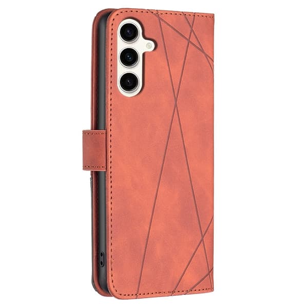 BINFEN COLOR För Samsung Galaxy S24 FE Stötsäkert Plånboksfodral – Brun