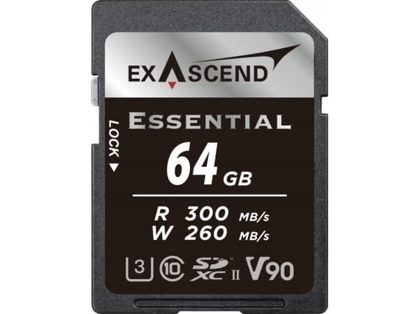 Kart over ExAscend Essential SDXC 64 GB klasse 10 UHS-II/U3 V90 (EX64GSDU2-S)