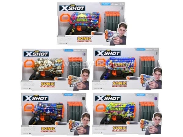 XSHOT lelukivääri Sonic The Hedgehog 8kpl, lajiteltu, 36679