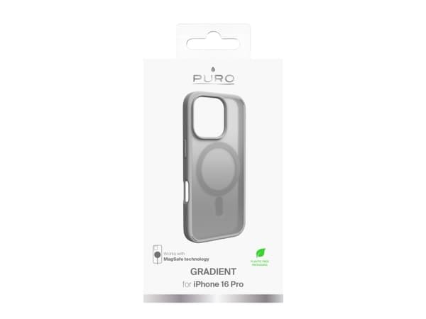 Puro Etui silikonowe Puro Gradient MagSafe do iPhone 16 Pro - srebrne