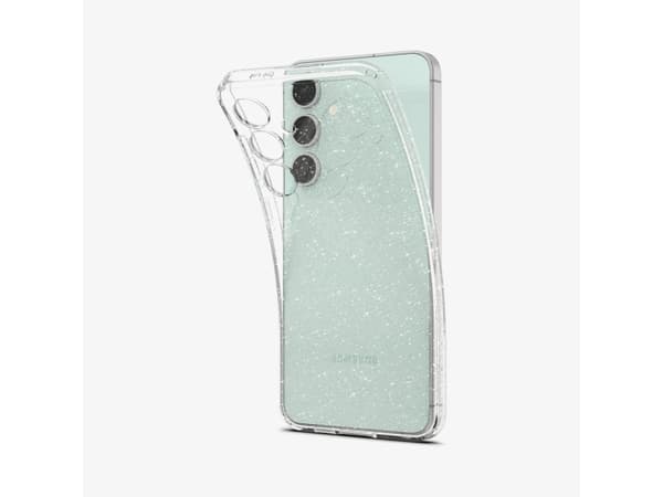 Spigen Liquid Crystal Glitter, skal, Samsung, Galaxy S24 FE, 17 cm (6,7"), Silver, Transparent