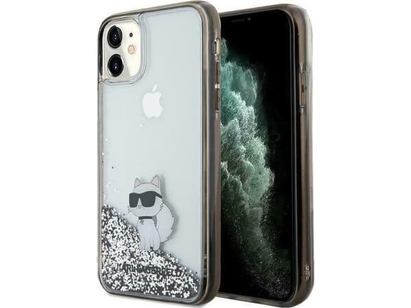 iPhone 11 / Xr - Karl Lagerfeldin nestemäinen glitteri Choupette dėklas (suomeksi)