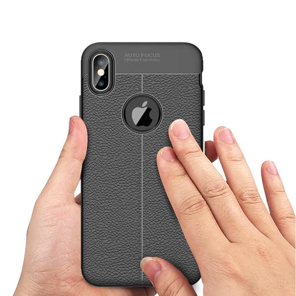Skyddande Silikonskal (Litchi) till iPhone XS Max