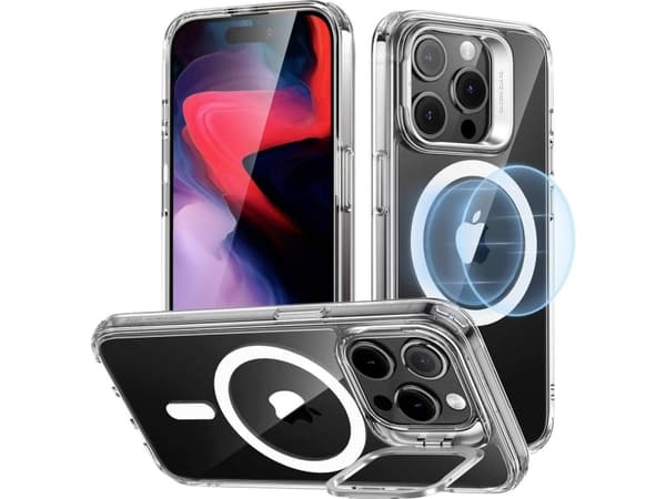 ESR Classic Hybrid HaloLock Case + Stash Stand Mobiltelefon backcover Apple iPhone 15 Pro Transparent MagSafe-kompatibel 1A6740102