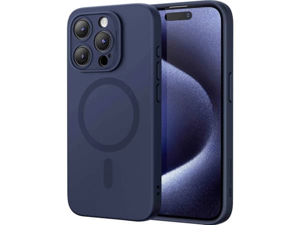 ESR Cloud Soft HaloLock Case Matkapuhelimen takakuori Apple iPhone 15 Pro Tummansininen MagSafe yhteensopiva