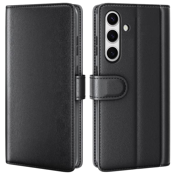 Äkta Läderfodral Samsung Galaxy S24 FE Svart