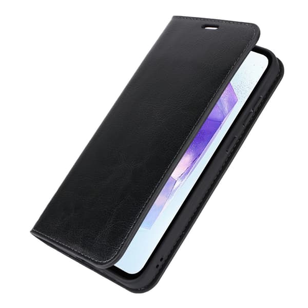 Mobilfodral Samsung Galaxy S24 FE Äkta Läder Svart