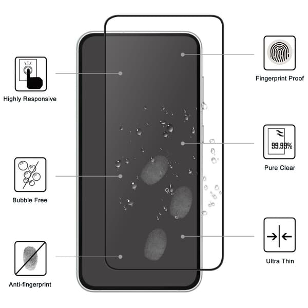 Heltäckande Härdat Glas Skärmskydd Samsung Galaxy S24 FE