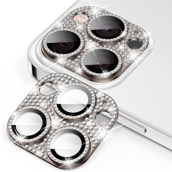 Hat Prince Glitter Kameraskydd iPhone 16 Pro Brun
