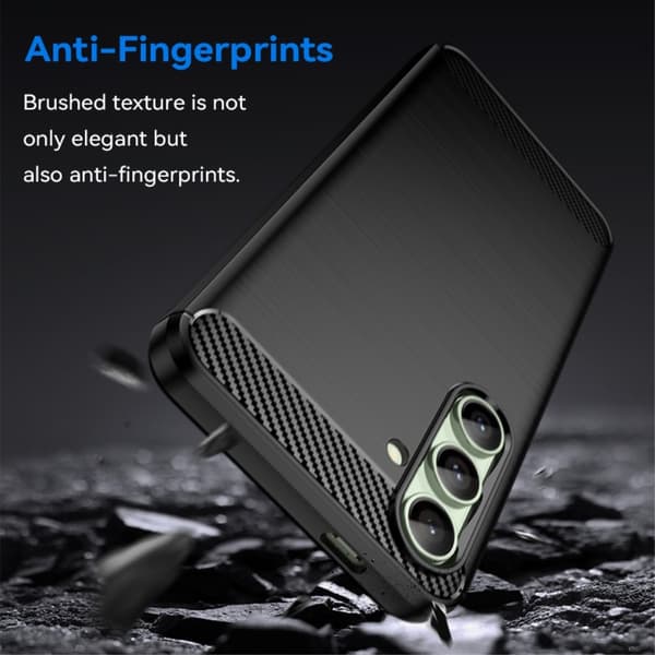 Samsung Galaxy S24 FE Karbon fiber Texture Skal - Svart