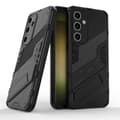 Miniatyrbilde 3 av 5: Til Samsung Galaxy S24 FE Kickstand Hybrid Hard PC Soft TPU Telefonveske - Svart