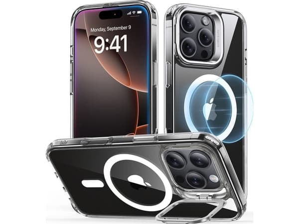 esr Classic Hybrid HaloLock with Stash Stand, Etui, Apple, iPhone 16 Pro Max, 17,5 cm (6.9"), Gjennomsiktig