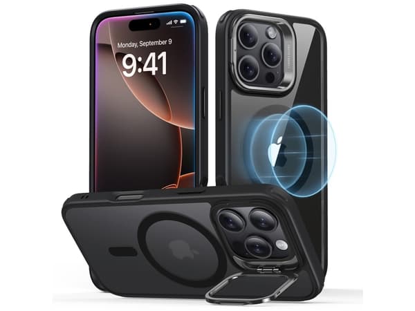 esr Classic Hybrid HaloLock with Stash Stand, Omslag, Apple, iPhone 16 Pro, 16 cm (6.3"), Svart, Transparent