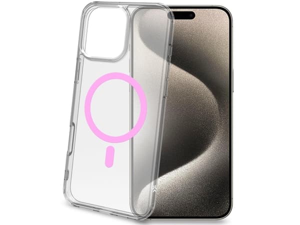 Gelskinmag Magnetic Cover MagSafe iPhone 16 Pro Max Transparent + Rosa
