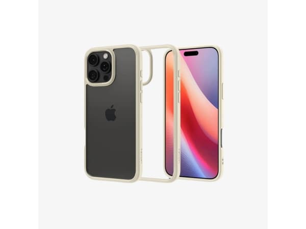 Spigen Crystal Hybrid, Omslag, Apple, iPhone 16 Pro Max, 17,5 cm (6.9"), Beige, Transparent