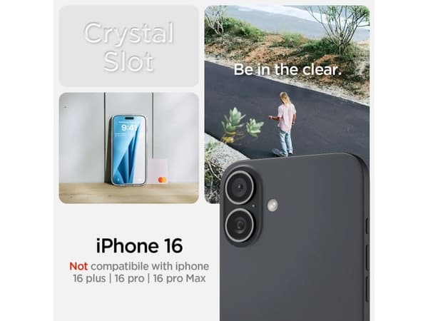 Spigen Crystal Slot, Omslag, Apple, iPhone 16, 15,5 cm (6.1"), Transparent