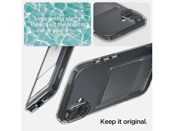 Spigen Crystal Slot, Omslag, Apple, iPhone 16, 15,5 cm (6.1"), Transparent