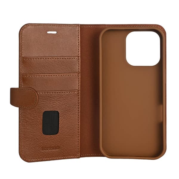 Buffalo Mobilfodral 2-i-1 3 Kort MagSeries Brun - iPhone 16 Pro