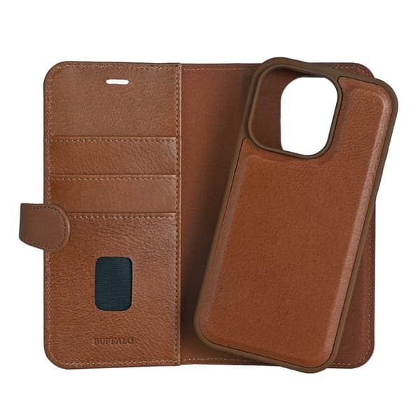 Buffalo Mobilfodral 2-i-1 3 Kort MagSeries Brun - iPhone 16 Pro