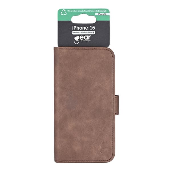 Gear Classic 3 card Recycled MagSerie iPhone 16 Brown