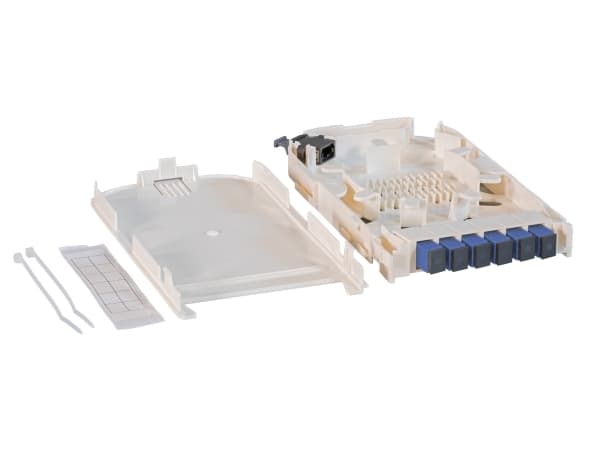 EFB Elektronik FTTH-modulspor for FTTH-BGT, 6 port SC med OM3 keramiske koblinger, egnet for 1U og 3U modulstativ FTTH-BGT-xHEForhåndsutstyrt med 6 S