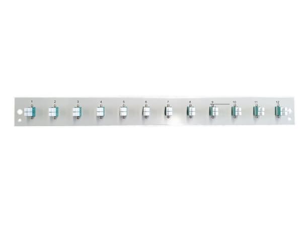 Utstyrt frontpanel med 12 x LC Duplex-kobling OM3 svart (SB-FP-S-12SC-S-OM3) Sort