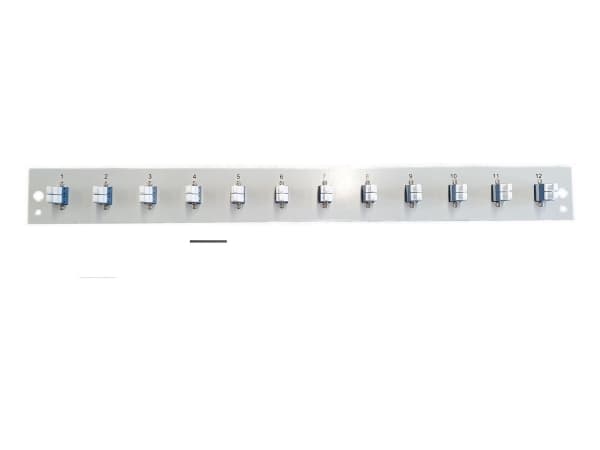 Utstyrt frontpanel med 12 x LC Duplex-kobling OS2 svart (SB-FP-S-12SC-S-OS2) Sort
