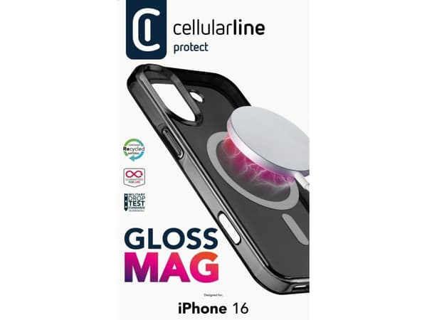Cellularline 8018080482717, Cover, Apple, iPhone 16, 15.5 cm (6.1"), Black