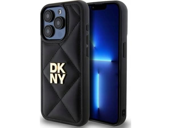 DKNY DKHCP15LPQDSLK Apple iPhone 15 Pro 6.1&quot; etui til telefonen i svart Quilted Stack Logo