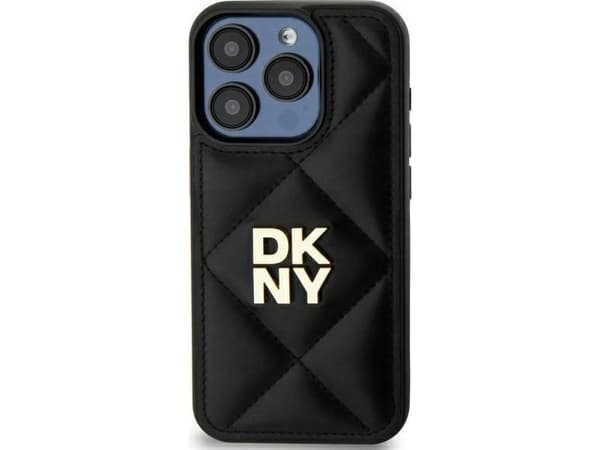 DKNY DKHCP15SPQDSLK Apple iPhone 15 6.1" etui til telefonen i svart Quilted Stack Logo