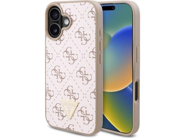 Guess GUHCP16MPG4GPH iPhone 16 Plus 6.7" Valkoinen/valkoinen kova kotelo Uusi 4G kolmio