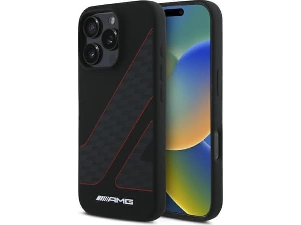 Mercedes AMG AMHMP16X2SCFR Apple iPhone 16 Pro Max 6.9" dėklas telefonui juodos spalvos Checkered Flag Pattern MagSafe