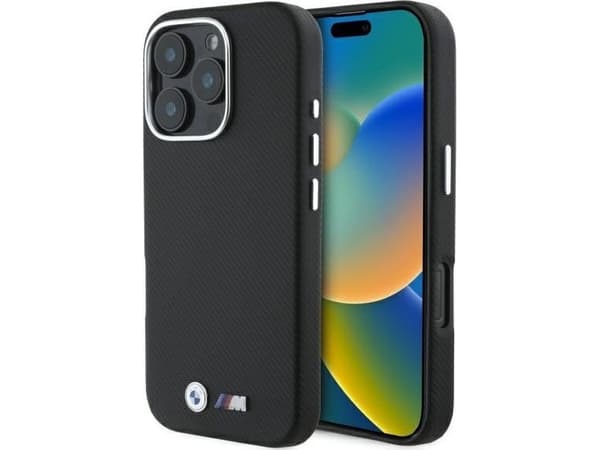 BMW BMHCP16L23PUFWKEV iPhone 16 Pro 6.3" black hardcase M Edition Kevlar wrapped metal
