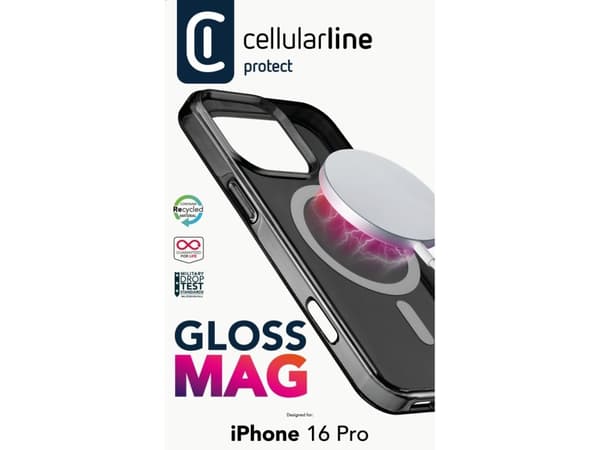 Cellularline 8018080482854, Cover, Apple, iPhone 16 Pro, 16 cm (6.3"), Black
