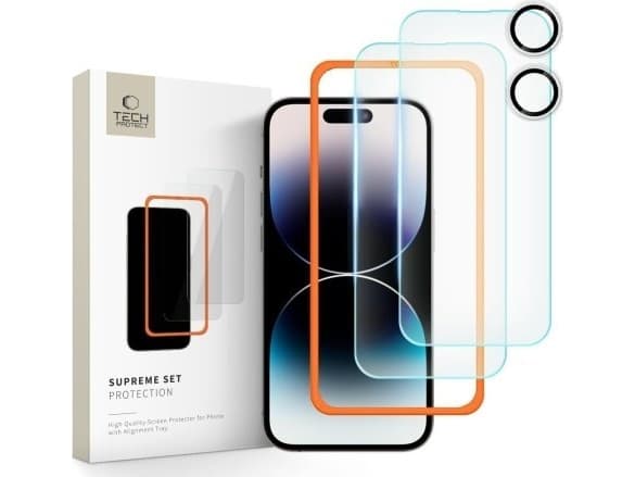Tech-Protect SZKŁO HARTOWANE TECH-PROTECT SUPREME SET 3-PACK IPHONE 16 CLEAR