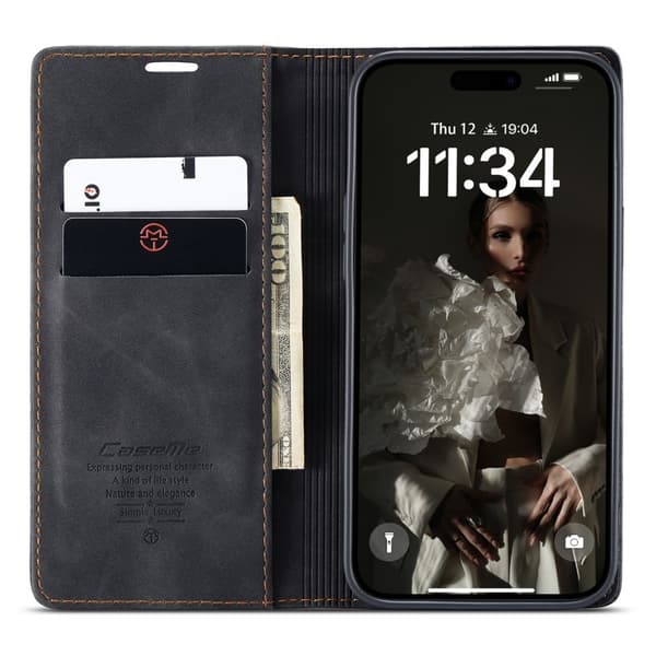 CASEME Lommebok-deksel iPhone 16 - Svart