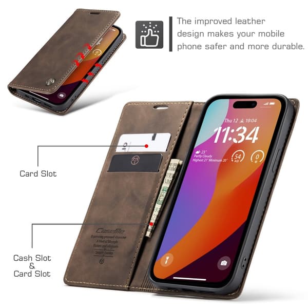 CASEME Retro tegnebog taske til iPhone 16 Pro