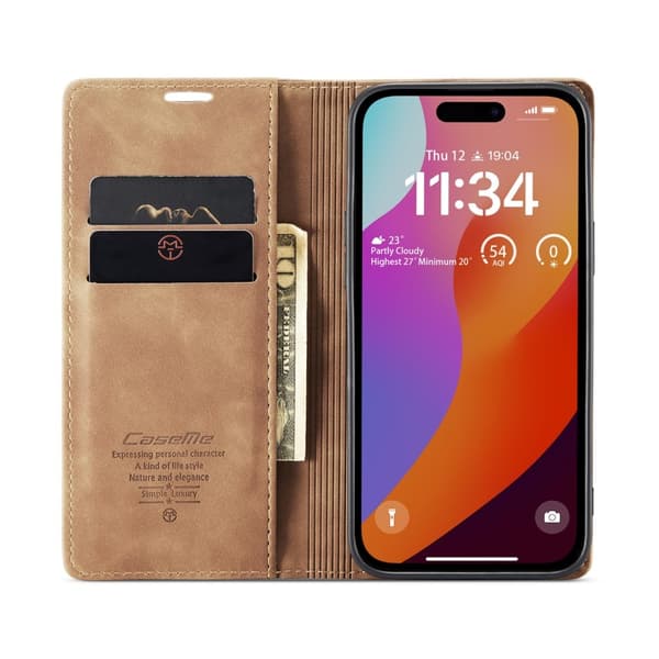 CASEME Plånboksfodral iPhone 16 Pro Max - Brun