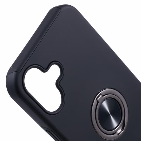Till iPhone 16 Plus Hybrid skal med Finger Ring - Svart