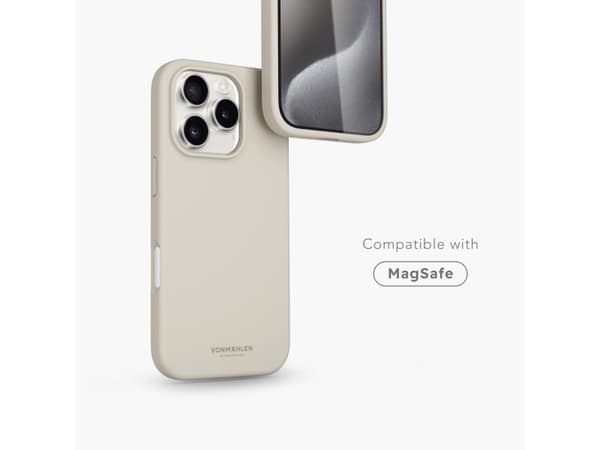 Vonmählen Soft Silicone Case, Omslag, Apple, iPhone 16 Pro, 16 cm (6.3"), Gräddfärgad