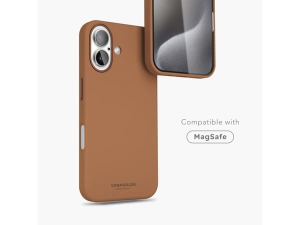 Vonmählen Like Leather Case, Omslag, Apple, iPhone 16 Plus, 17 cm (6.7"), Brun