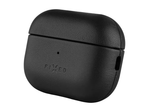 FIXED PodsLeather - Suojakuori langattomien kuulokkeiden latauskotelolle - MagSafe-yhteensopivuus - aitoa nahkaa - musta - Apple AirPods Pro -laittee