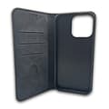 Miniatyrbillede 3 af 4: iPhone 16 Pro Max - Smart Suede Läder fodral Mobilplånbok Svart